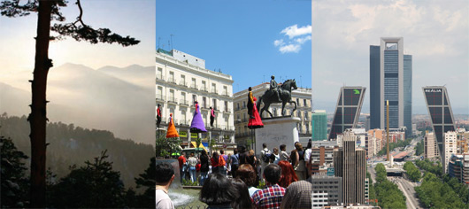 Different views of Madrid Region