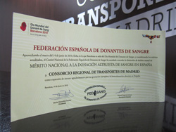 Premio Federación Donantes Sangre