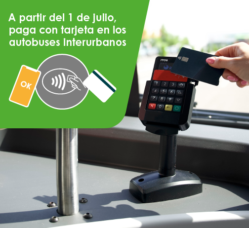 Disponible el pago con tarjeta en autobuses interurbanos desde el 1 de julio