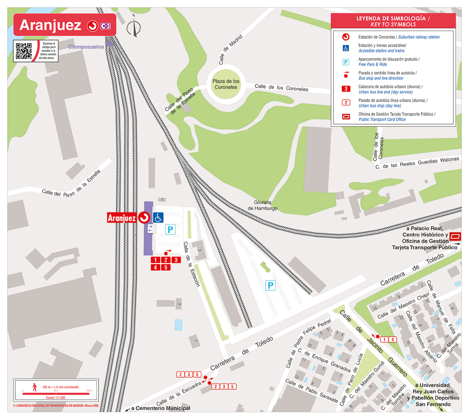 Plano  zonal de la estación Aranjuez