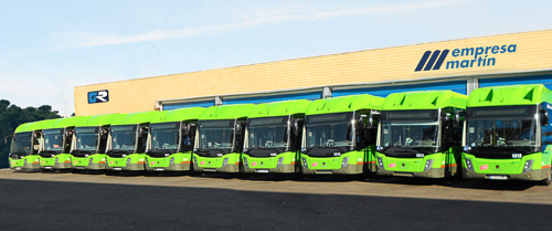 Autobuses interurbanos de la empresa Martín