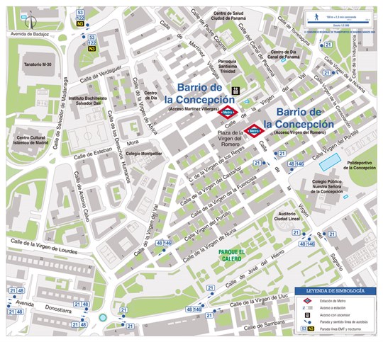 Zonal map Barrio de la Concepción station