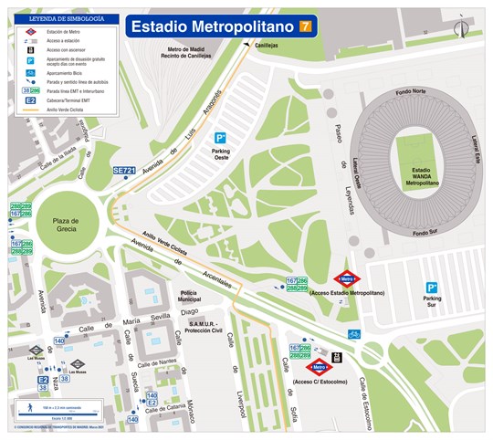 Plano Zonal Metro Estadio Metropolitano
