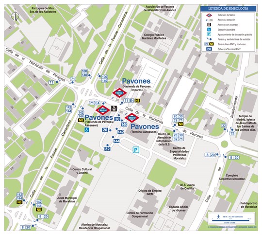 Pavones station zonal map