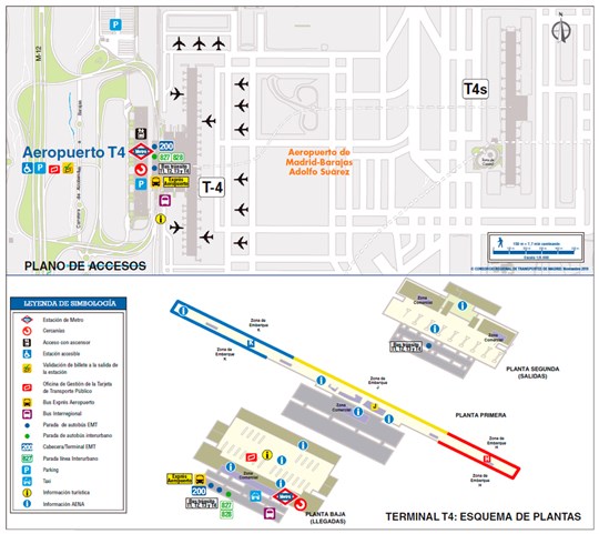 Aeropuerto T4 station zonal map