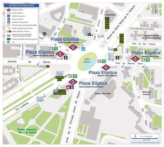 Plaza Elíptica zonal map