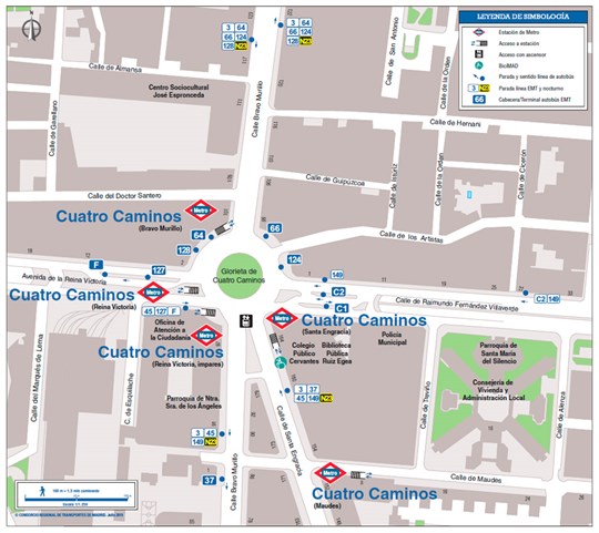 Plano Zonal Metro Cuatro Caminos