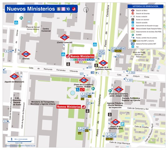 Nuevos Ministerios zonal map