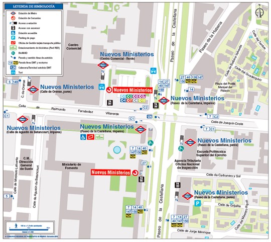 Plano Zonal Metro Nuevos Ministerios