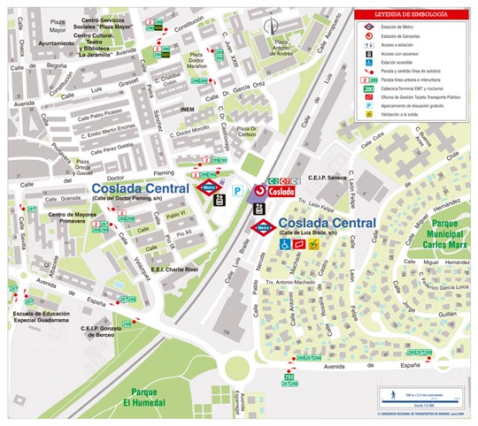 Coslada station zonal map