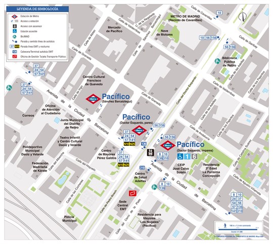 Pacífico station zonal map