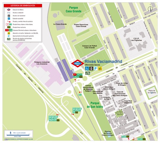 Zonal map of Rivas Vaciamadrid station
