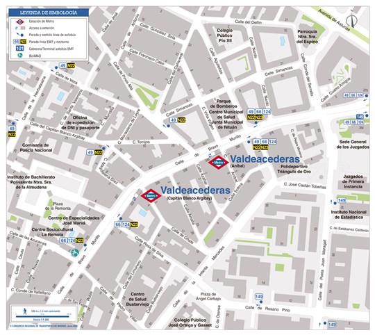 Zonal map of Valdeacederas station