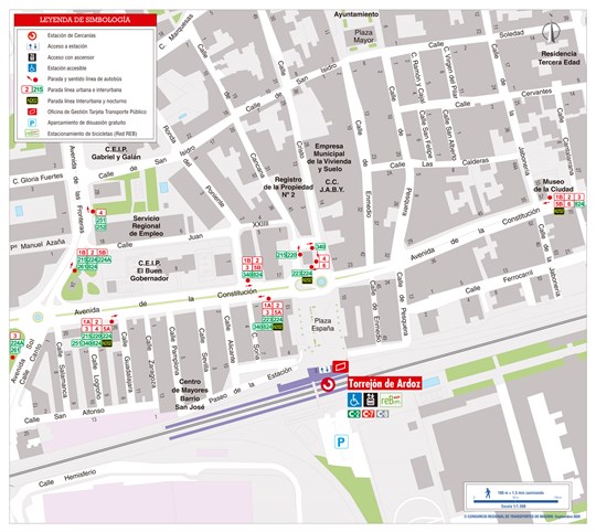 Zonal map of Torrejón de Ardoz station