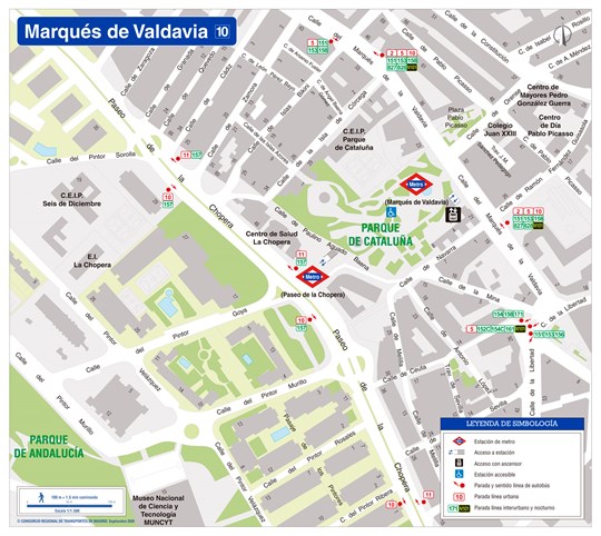 Zonal map of Marqués de la Valdavia Metro station
