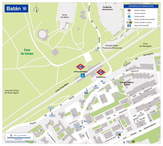 Zonal map of Batán Metro station