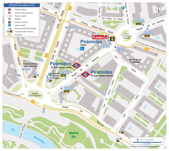 Zonal map of Pirámides station