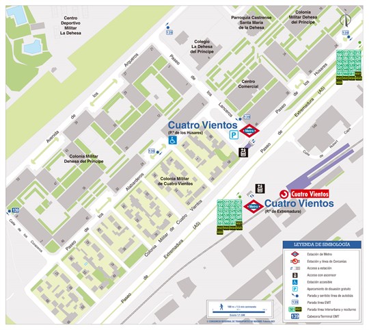 Zonal map of Cuatro Vientos station