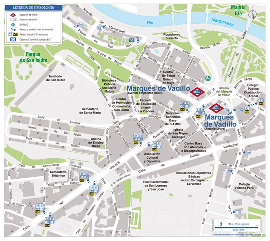 Zonal map of Marqués de Vadillo station