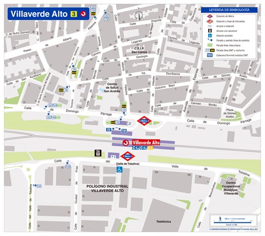 Zonal map of Villaverde Alto station