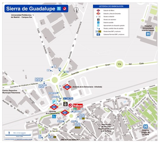 Zonal map of Sierra de Guadalupe metro station
