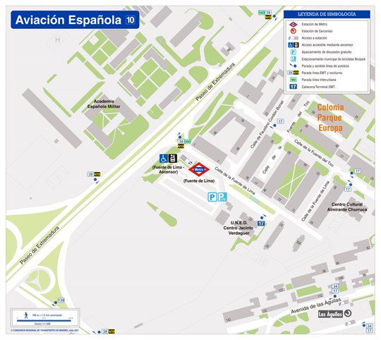 Zonal map of Aviación Española station