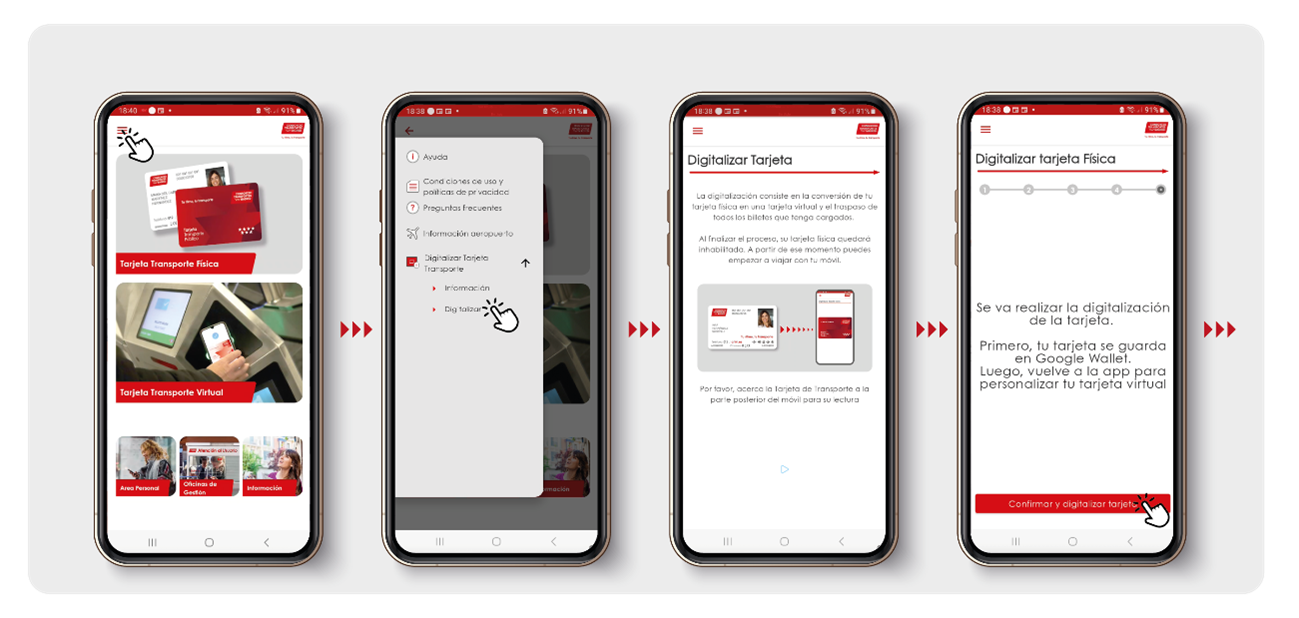 Capturas de pantalla sobre cómo digitalizar la TTP Personal