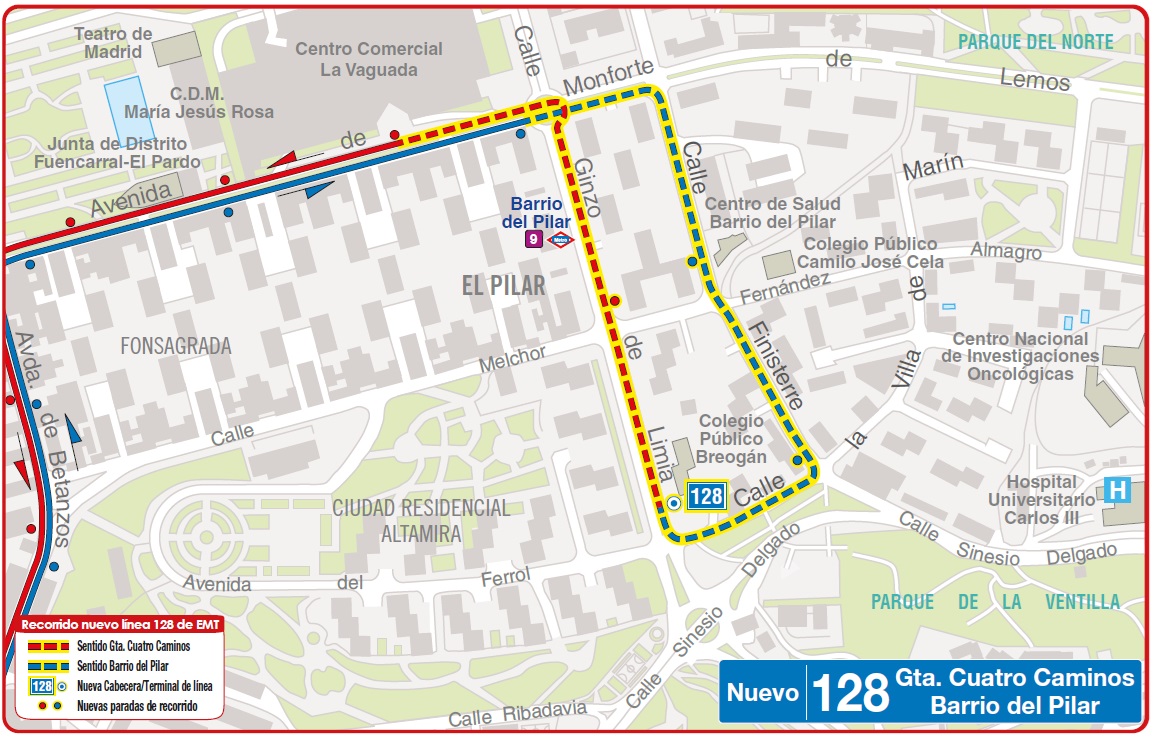 Ampliación del recorrido de la línea 128