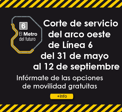 Corte de servicio del arco oeste de la línea 6 de Metro desde el 31 de mayo hasta el 12 de septiembre