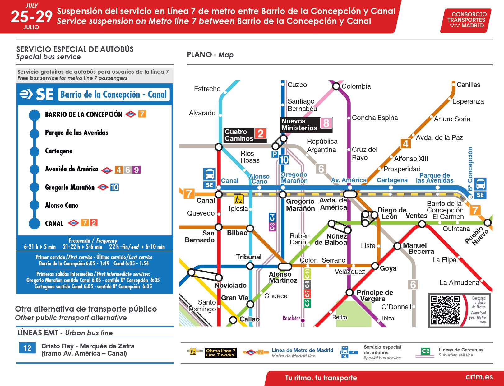 Corte entre Barrio de la Concepción y Canal