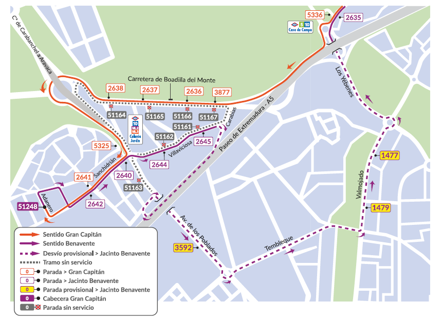 Modificación itinerario línea 65