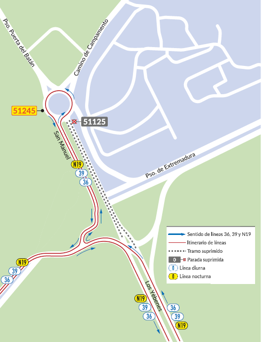 Traslado paradas en paseo Moret