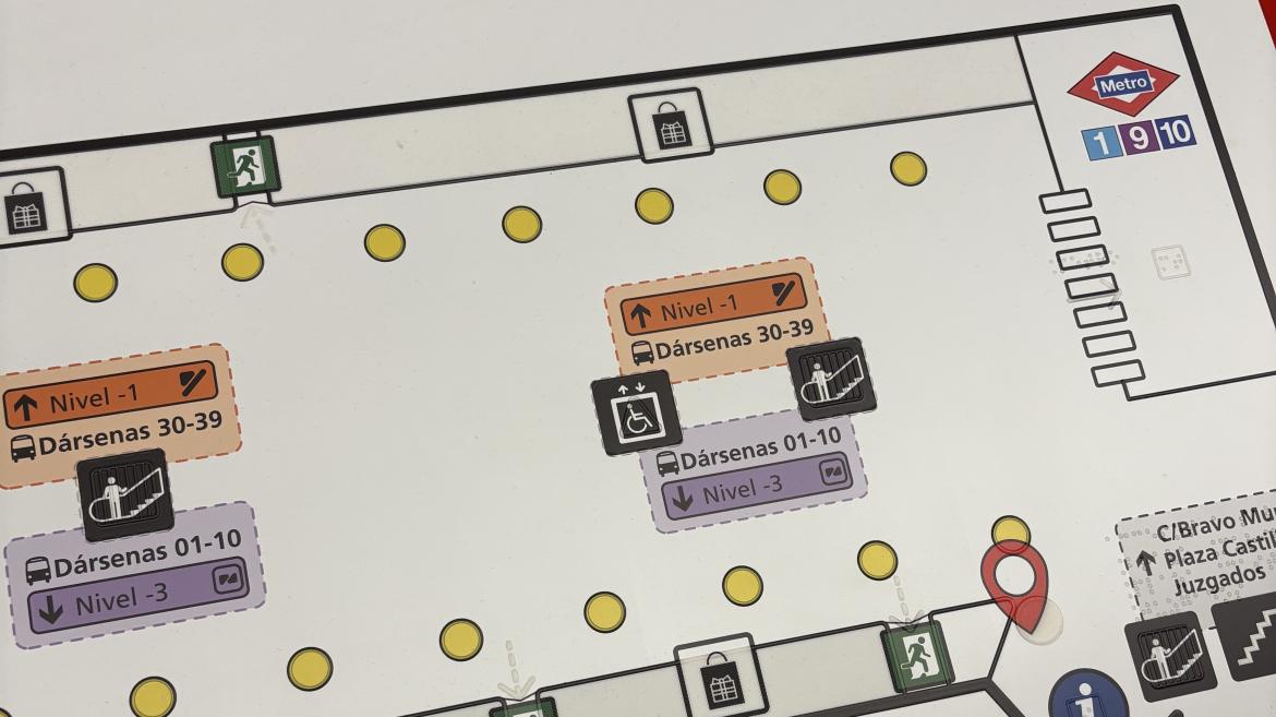 Mapa háptico de plaza de Castilla