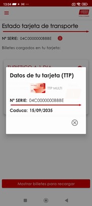 Datos de tu tarjeta TTP