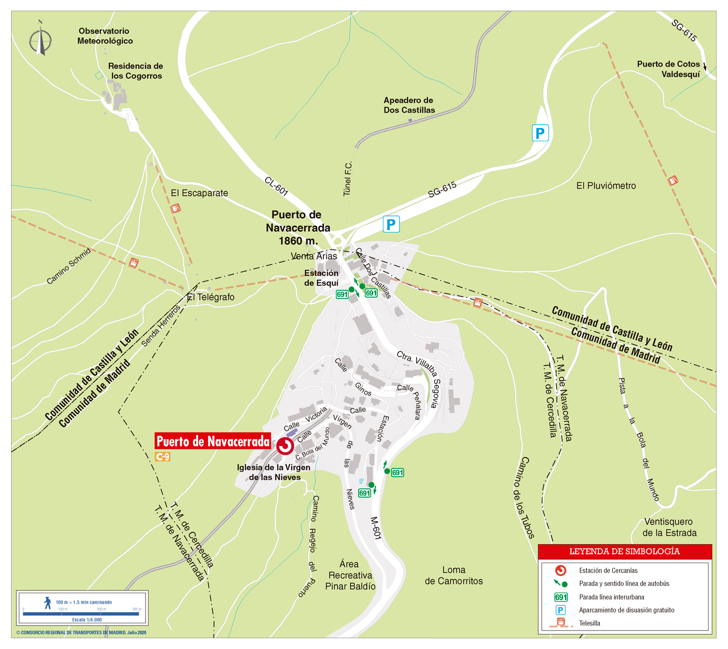Puerto de Navacerrada zonal map