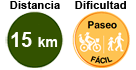 Distancia: 15 km. Dificultad: fácil