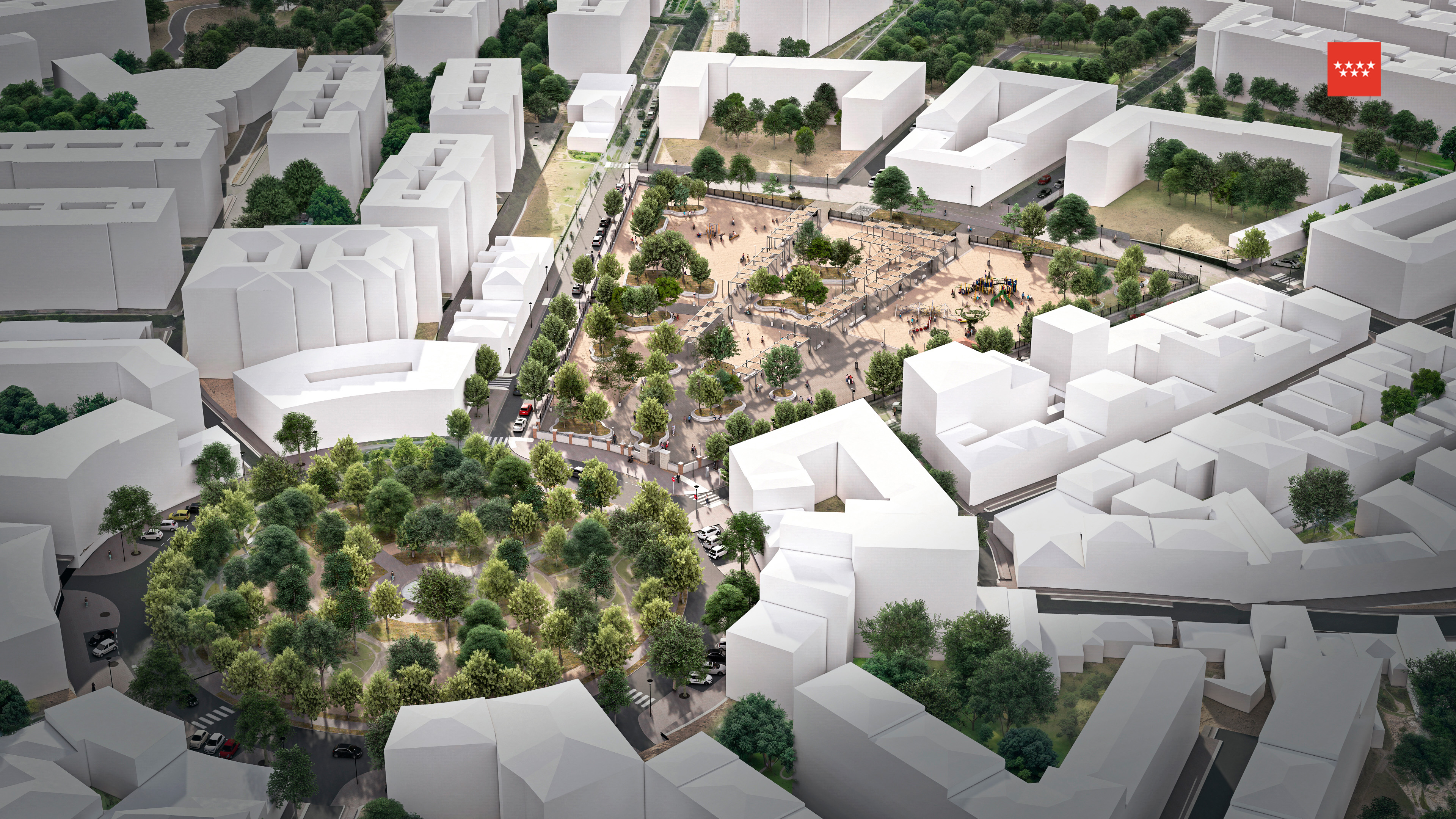 Infografía del nuevo parque urbano en San Fernando de Henares